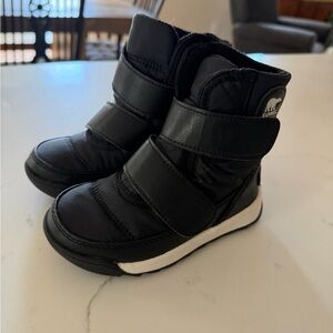 Sorel Kids' Black Boots with White Accents